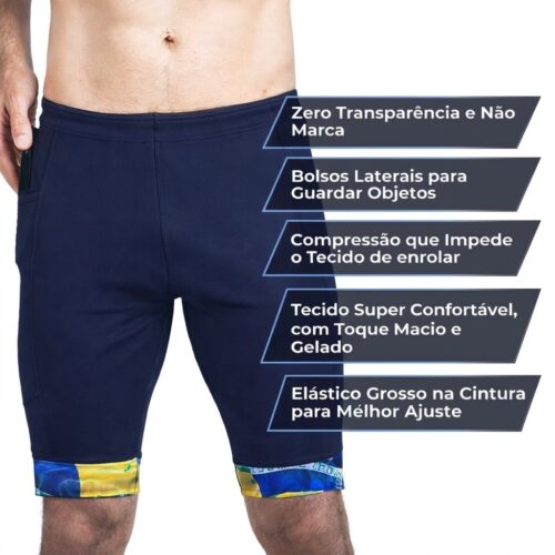Bermuda de Compressão Masculina Brasil Edition