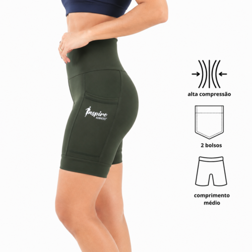 Bermuda Feminina de Compressão com Bolsos Laterais – POWERHOLD